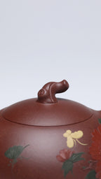 原矿紫砂好料好工·国工佳作《花开富贵》收藏重器！ ——原矿优质老紫泥·350cc ——工艺美术师·余老师