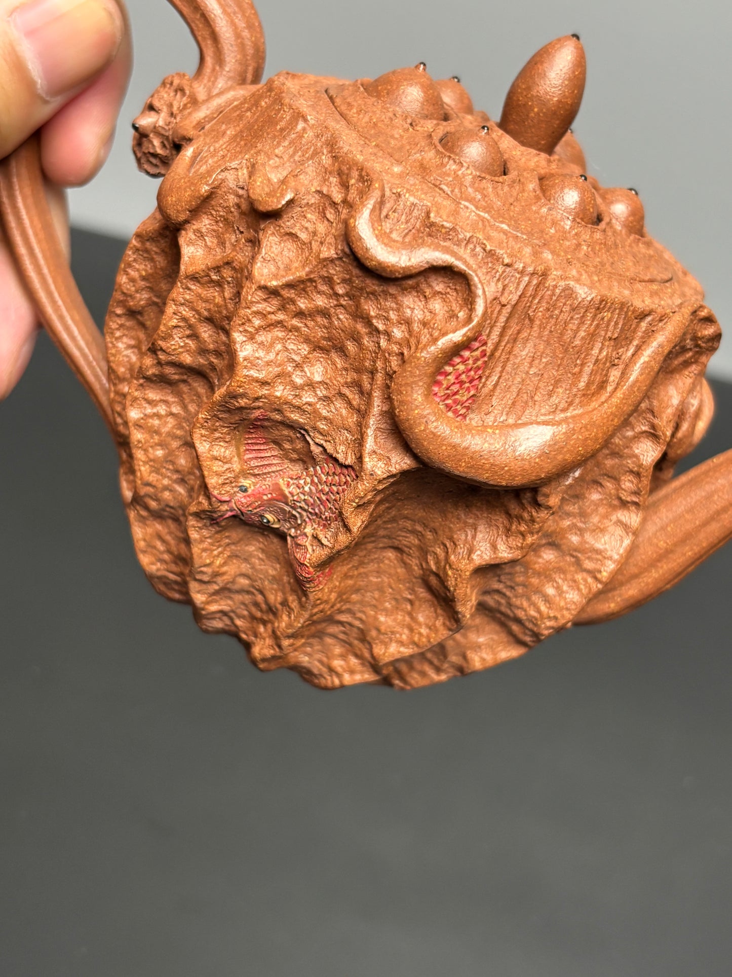藏品首发·稀世罕见·紫砂臻品｜沈更轶制×彭金格绘 世间唯一巅峰孤品《连年有余》原矿优质老段泥·220cc