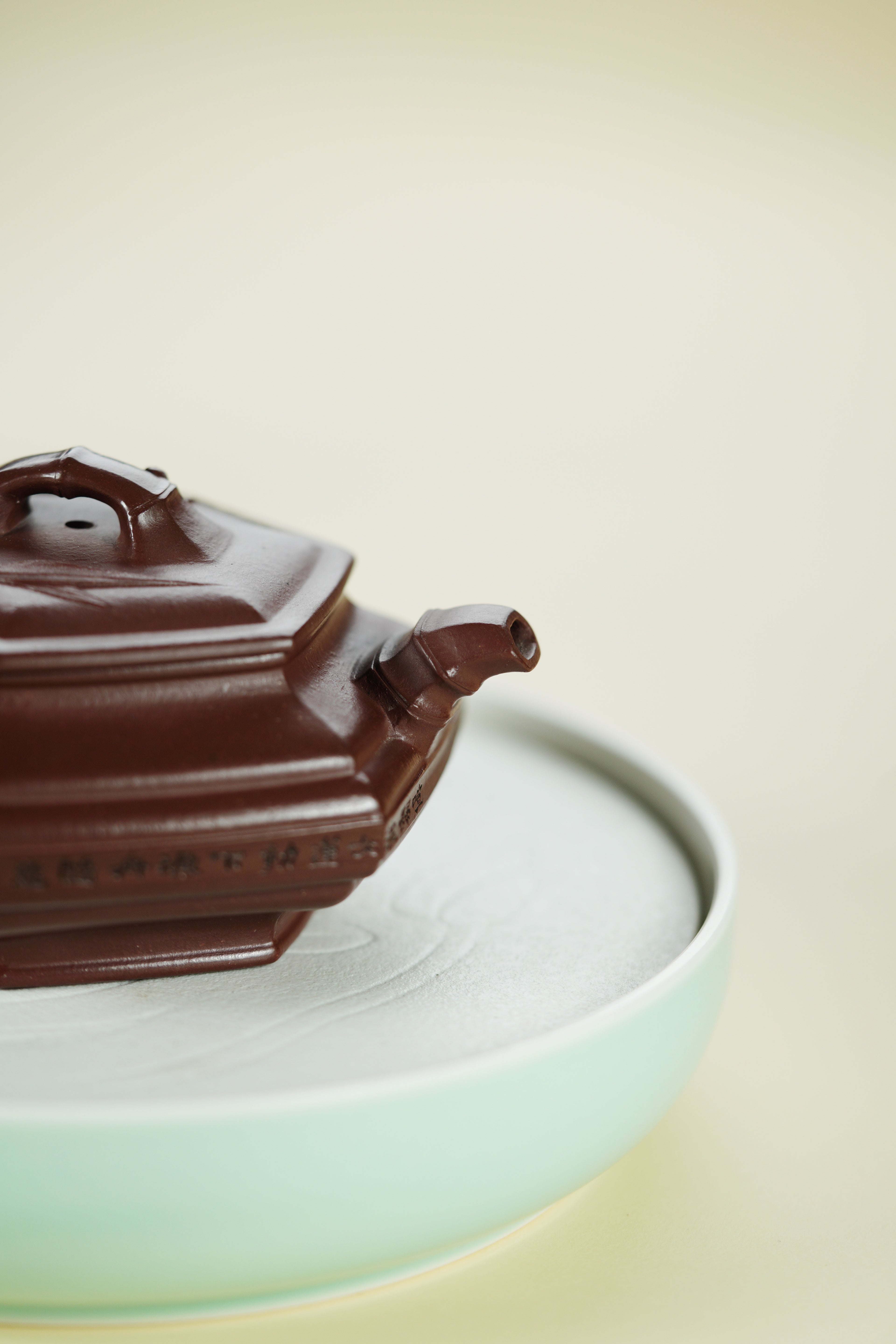 百年传承 紫砂世家｜大生壶第四代嫡传·范秀芳紫砂臻品《六方扁竹鼓》原矿优质底槽清·240cc（入册代表作）