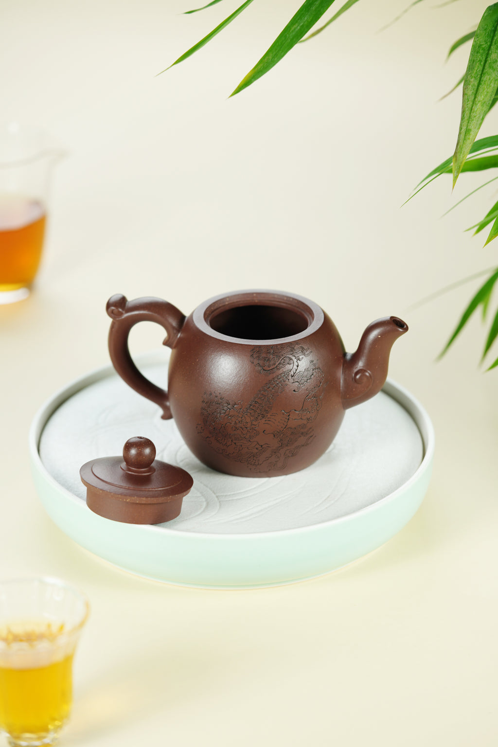 范大生嫡脉｜范秀芳制 范伟群装饰｜双省大师联诀紫砂臻品《玉如意壶》原矿优质紫泥泥·210cc