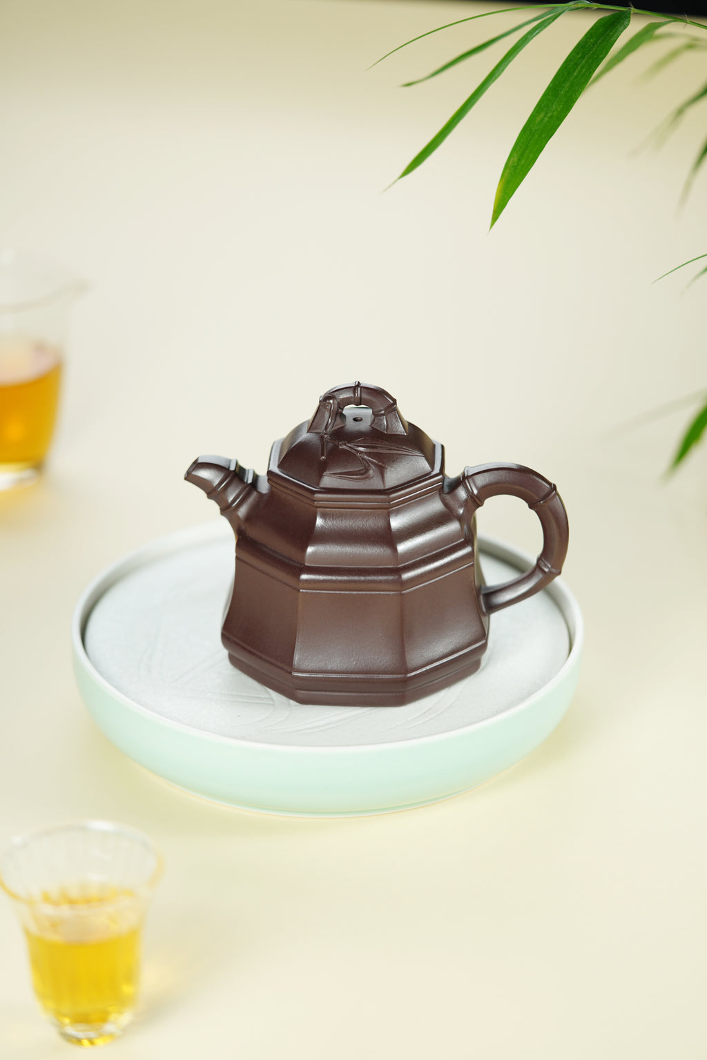 范大生嫡脉｜范秀芳制 范伟群装饰｜双省大师联诀紫砂臻品《八方竹鼎壶》原矿优质紫泥·450cc
