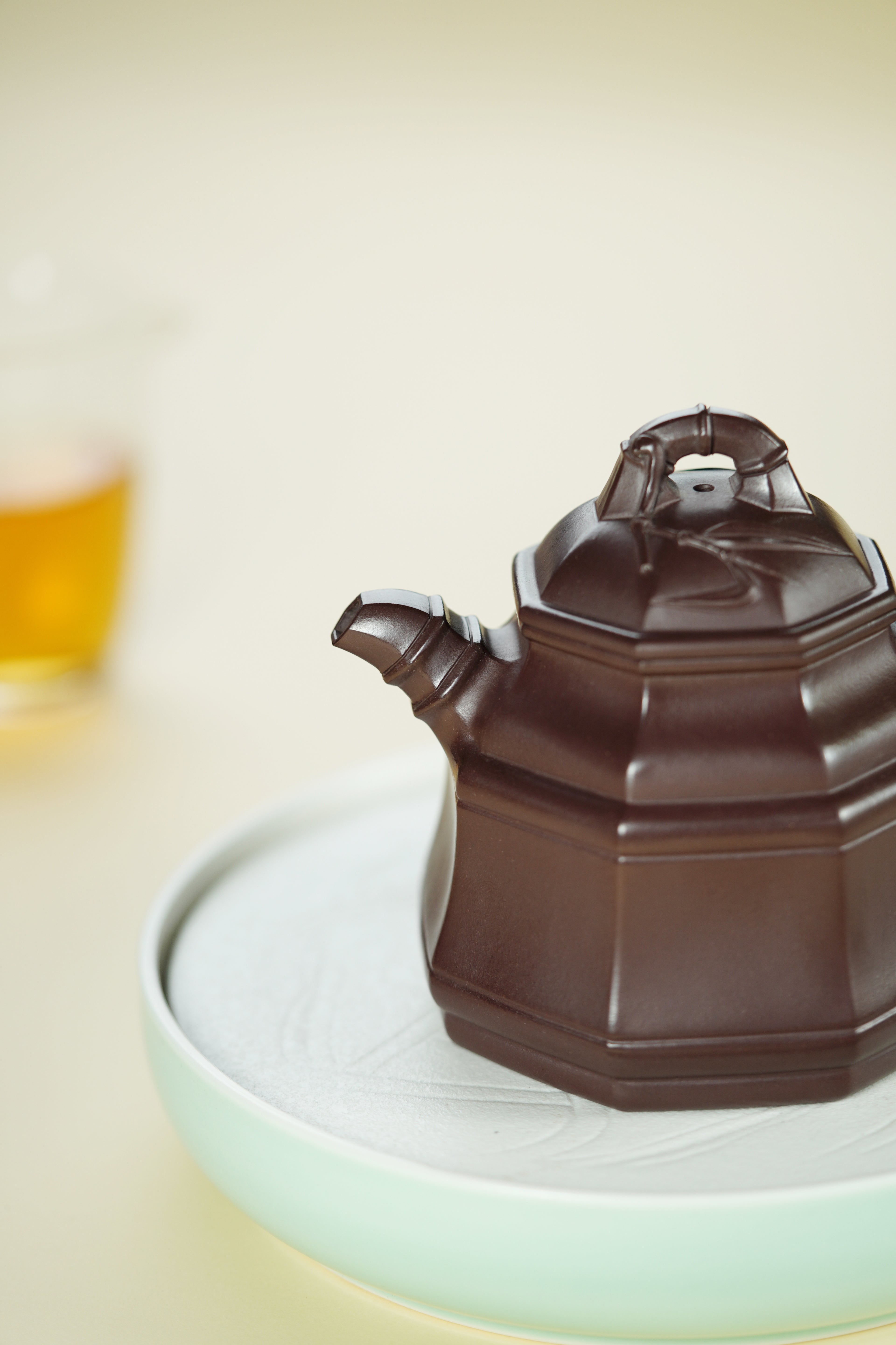 范大生嫡脉｜范秀芳制 范伟群装饰｜双省大师联诀紫砂臻品《八方竹鼎壶》原矿优质紫泥·450cc