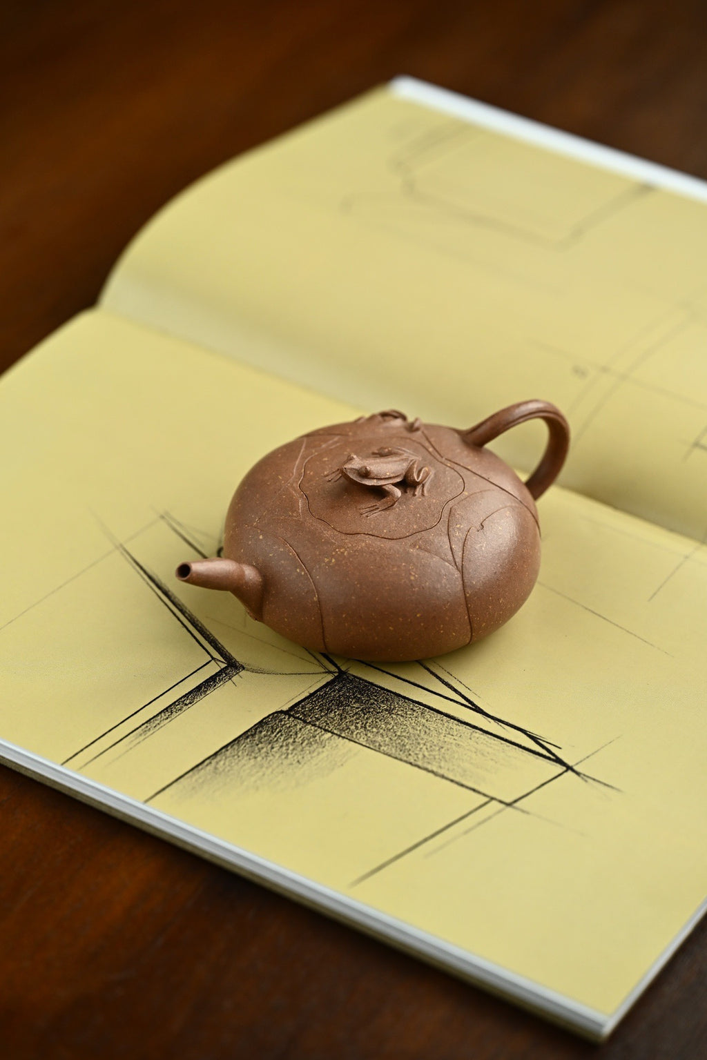 塘蛙趣套组·全手工 /花器实力派赵统宇作品 /壶130cc/公道100cc/原矿段泥