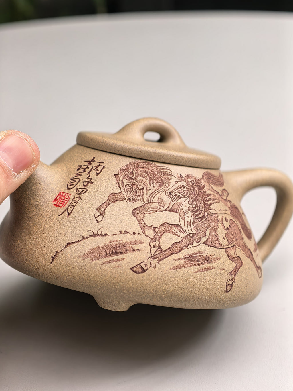中华神刀·刻绘巅峰｜杨喜雨大师顶流臻品《子冶石瓢》十二生肖马 原矿优质段泥·260cc