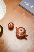 宜兴高端紫砂·送礼臻品《德钟套组》一壶六杯六六大顺，金丝楠纹礼盒 原矿优质底槽清 220cc 杯子50cc