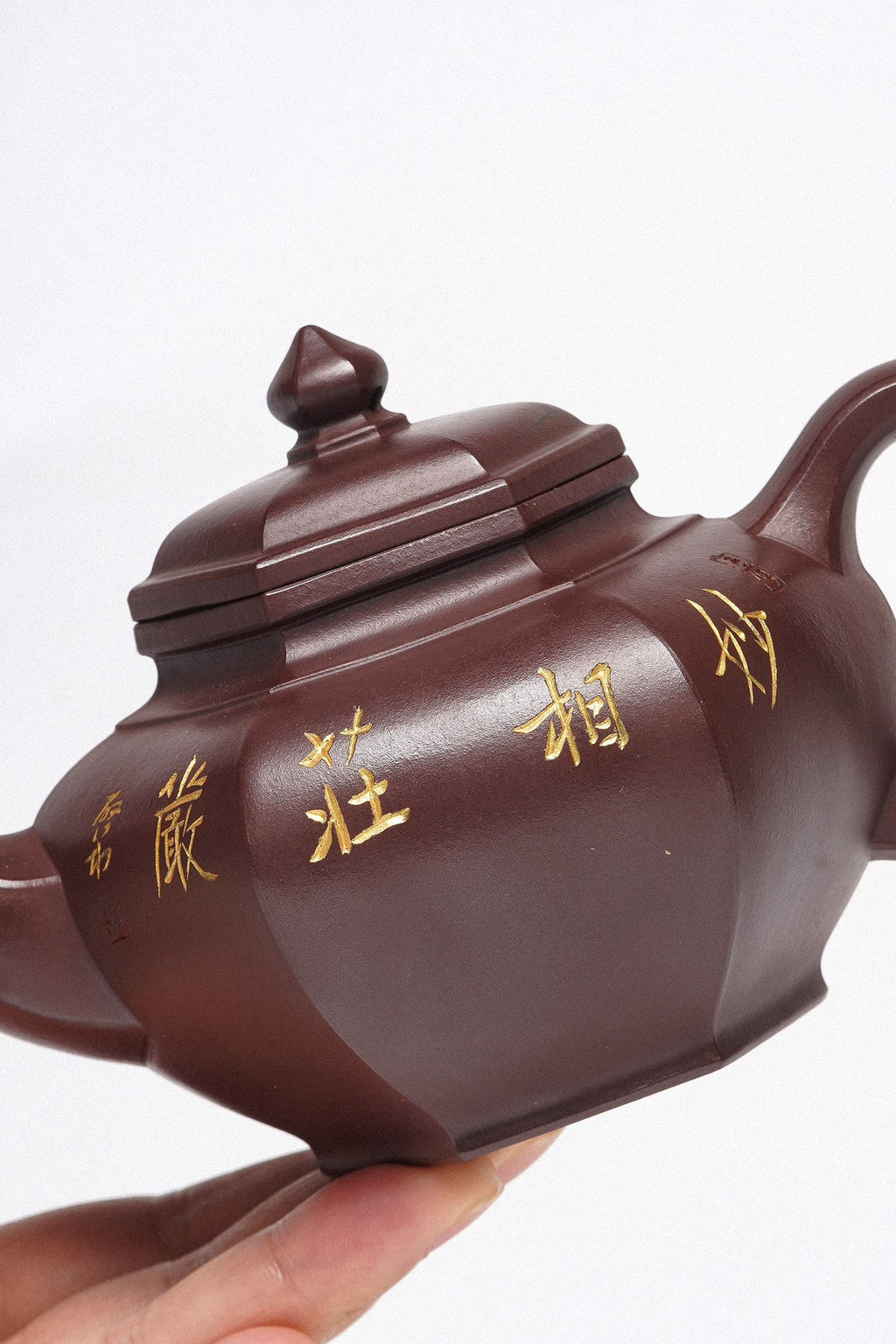 紫砂臻品·礼藏首选｜周建春大师扛鼎之作《六方笑樱壶》——原矿优质金龙血砂·260cc ——正高级工艺美术师·周建春·制