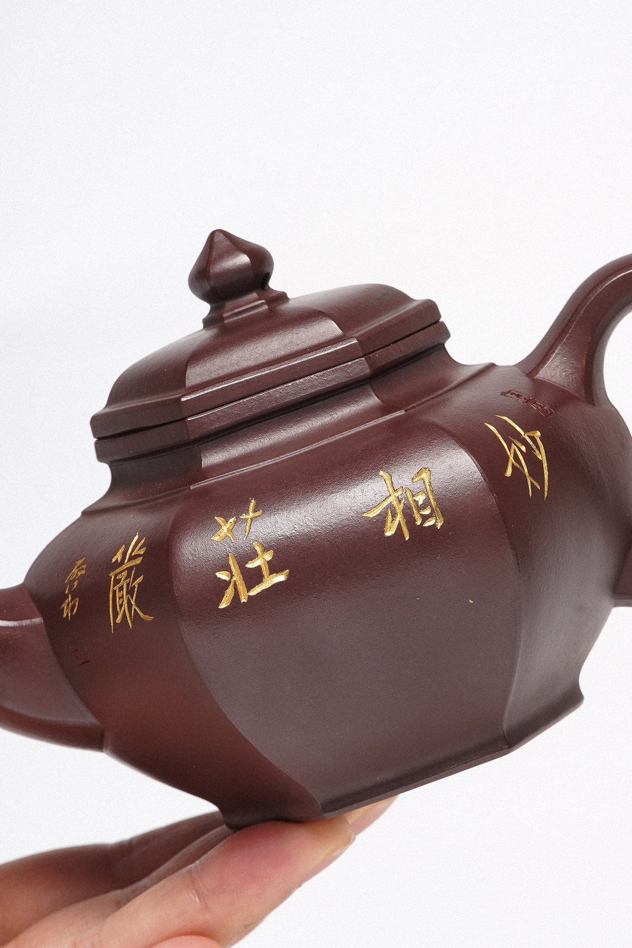 紫砂臻品·礼藏首选｜周建春大师扛鼎之作《六方笑樱壶》——原矿优质金龙血砂·260cc ——正高级工艺美术师·周建春·制