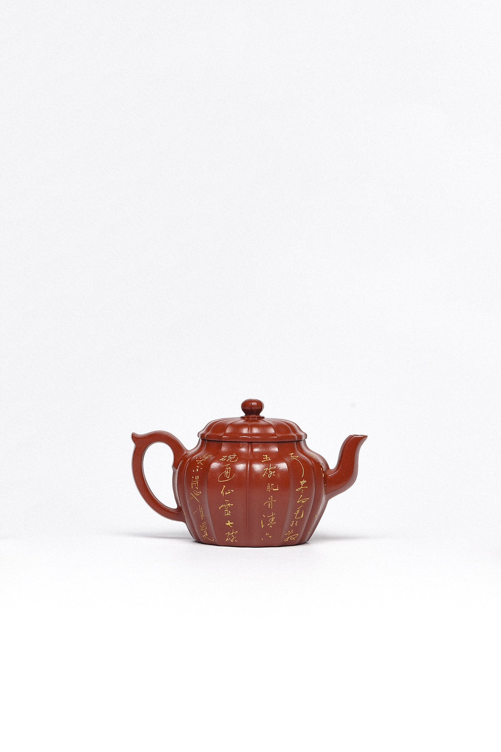 紫砂臻品·礼藏首选｜周建春大师扛鼎之作·大拍同系列《筋纹莲子壶》原矿优质朱泥·230cc ——正高级工艺美术师·周建春·制
