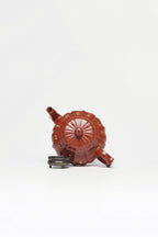 紫砂臻品·礼藏首选｜周建春大师扛鼎之作·大拍同系列《筋纹莲子壶》原矿优质朱泥·230cc ——正高级工艺美术师·周建春·制