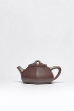 紫砂臻品·礼藏首选｜周建春大师扛鼎之作·大拍同系列《六方石瓢壶》原矿优质金龙血砂·180cc ——正高级工艺美术师·周建春·制