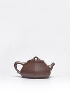 紫砂臻品·礼藏首选｜周建春大师扛鼎之作·大拍同系列《六方石瓢壶》原矿优质金龙血砂·180cc ——正高级工艺美术师·周建春·制