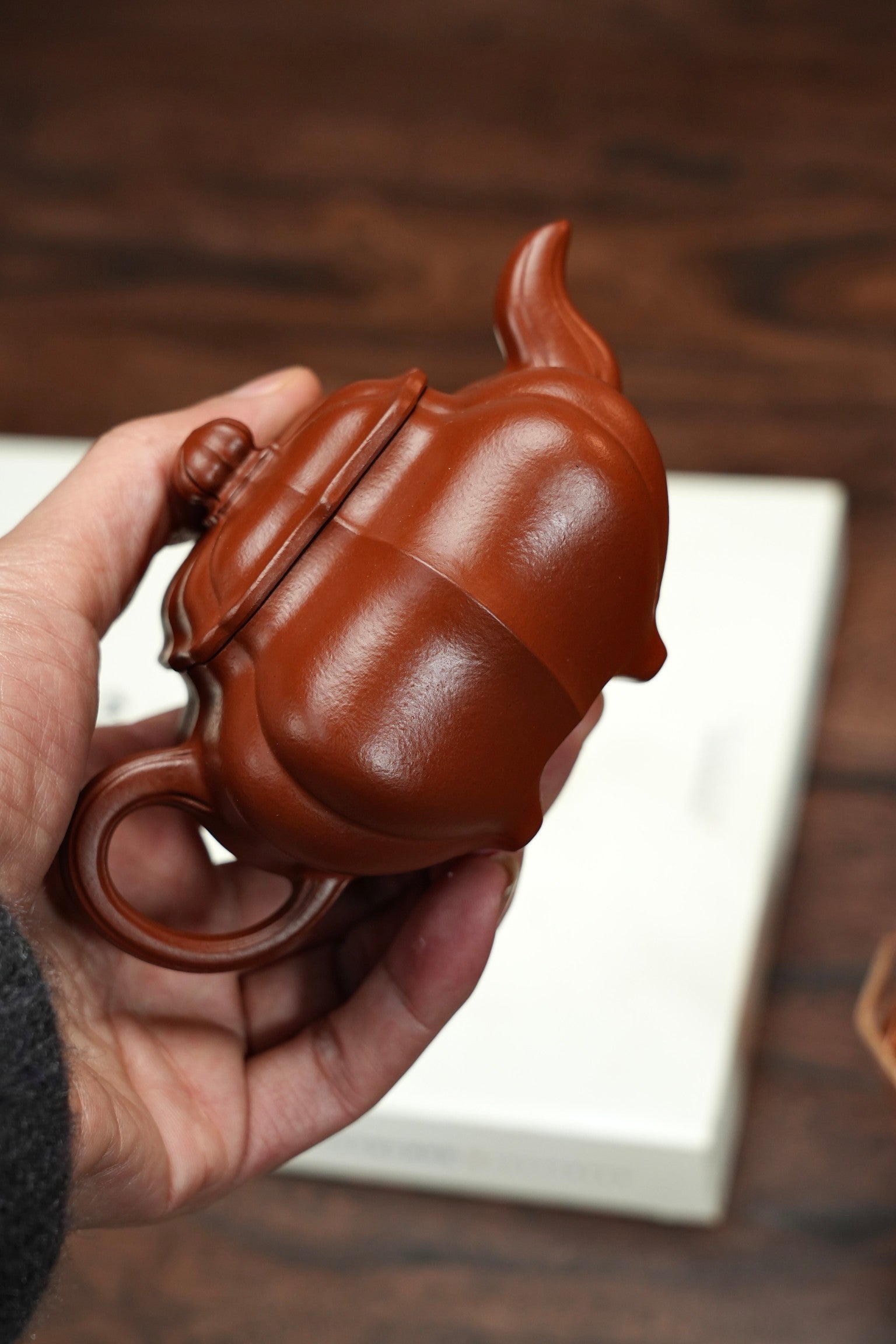 爆品🔥全手工【筋纹传炉】 原矿优质朱泥·150cc·14孔