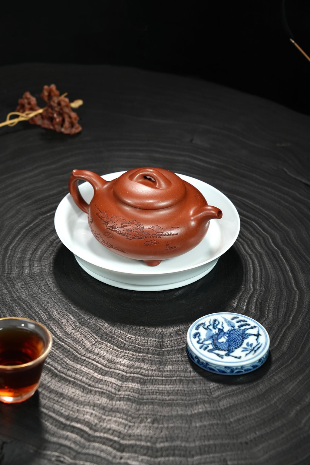 【鸣远合韵】 原矿优质红皮龙·340cc·内推孔