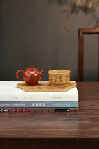 茶客必入【干泡台/壶承】 原矿极品段泥·总长21.5cm·总宽14.2cm  国家级工艺美术师司磊刻绘装饰，《念奴娇·赤壁怀古》