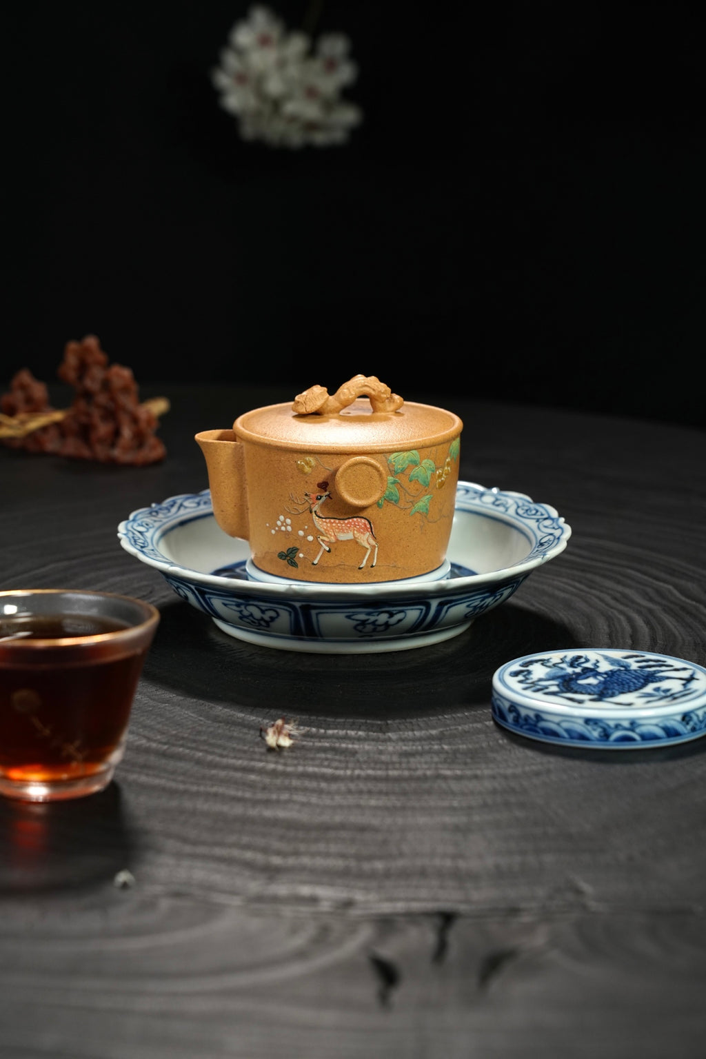 【灵芝·手抓壶】 原矿极品段泥（泥绘）·120cc·19孔