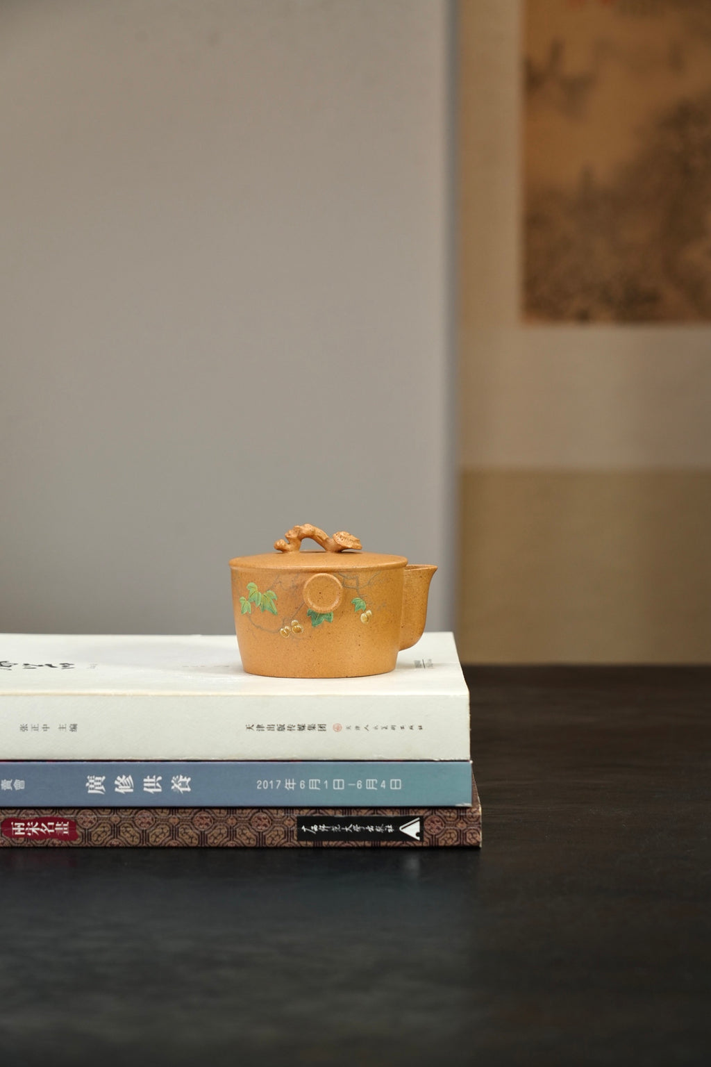 【灵芝·手抓壶】 原矿极品段泥（泥绘）·120cc·19孔