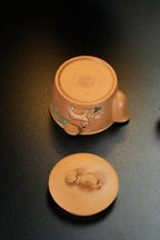 【灵芝·手抓壶】 原矿极品段泥（泥绘）·120cc·19孔