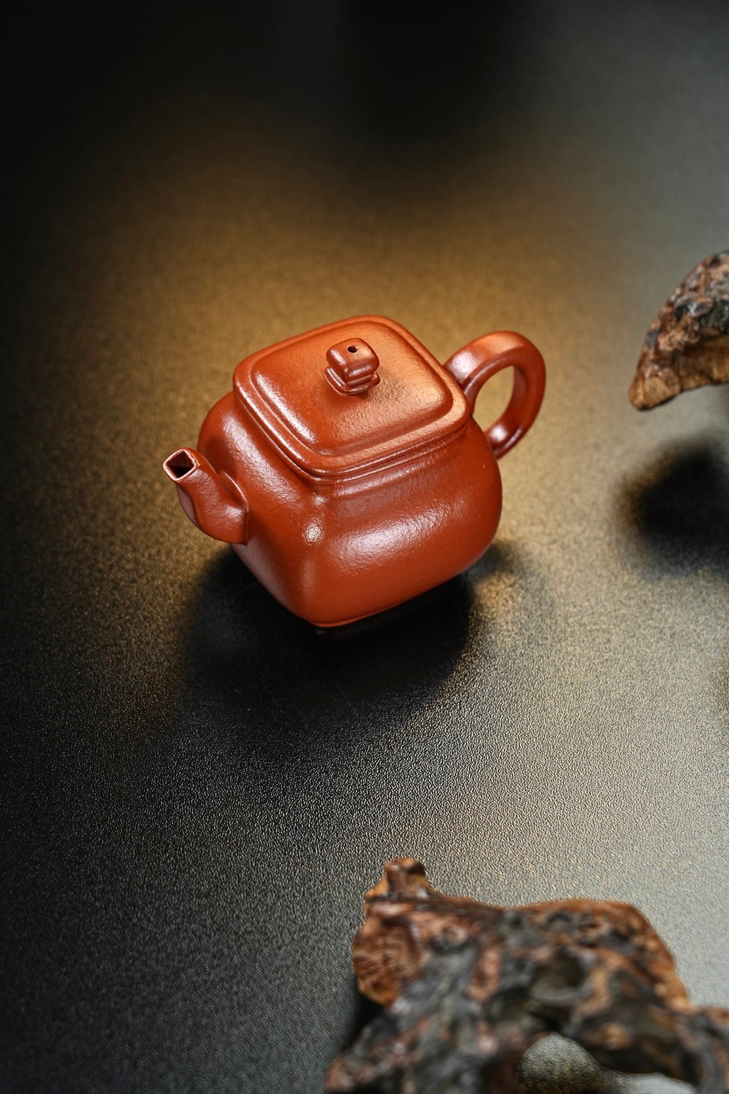 实拍·全手工【小四方】 原矿极品朱泥·130cc·9孔