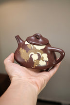 🐲龍吟【子冶石瓢】 原矿极品老紫泥（精工泥绘）·340cc·14孔