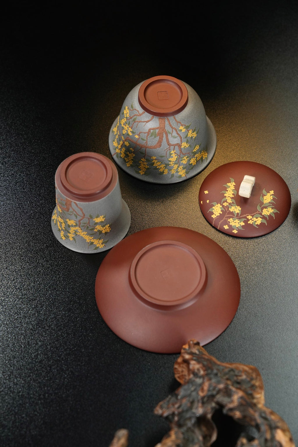 【桂富兰香·套组】 原矿极品紫泥（粉浆） 盖碗200cc·主人杯110cc