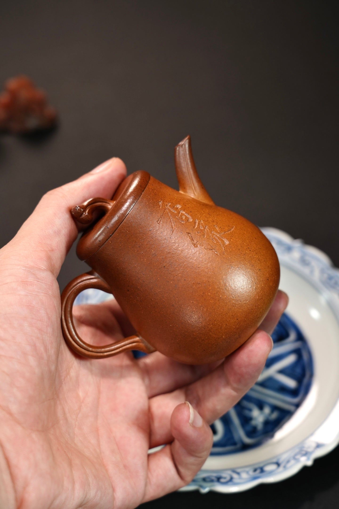 出窑🔥【花语·把玩器】 原矿极品黄金段（柴烧）·120cc·内推孔
