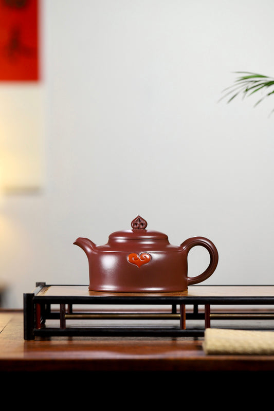 精品美器【心心相印】福利🉐️ 家藏红棕紫泥 360cc 作者 ：庄丽老师 工艺 ：纯手工精制