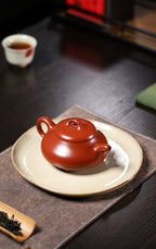 品名：【汉棠石瓢】 泥料 ：鸡血大红袍（泥料非常细，极其润） 容量 ：240cc 作者 ：庄丽老师，其工艺不输工艺师