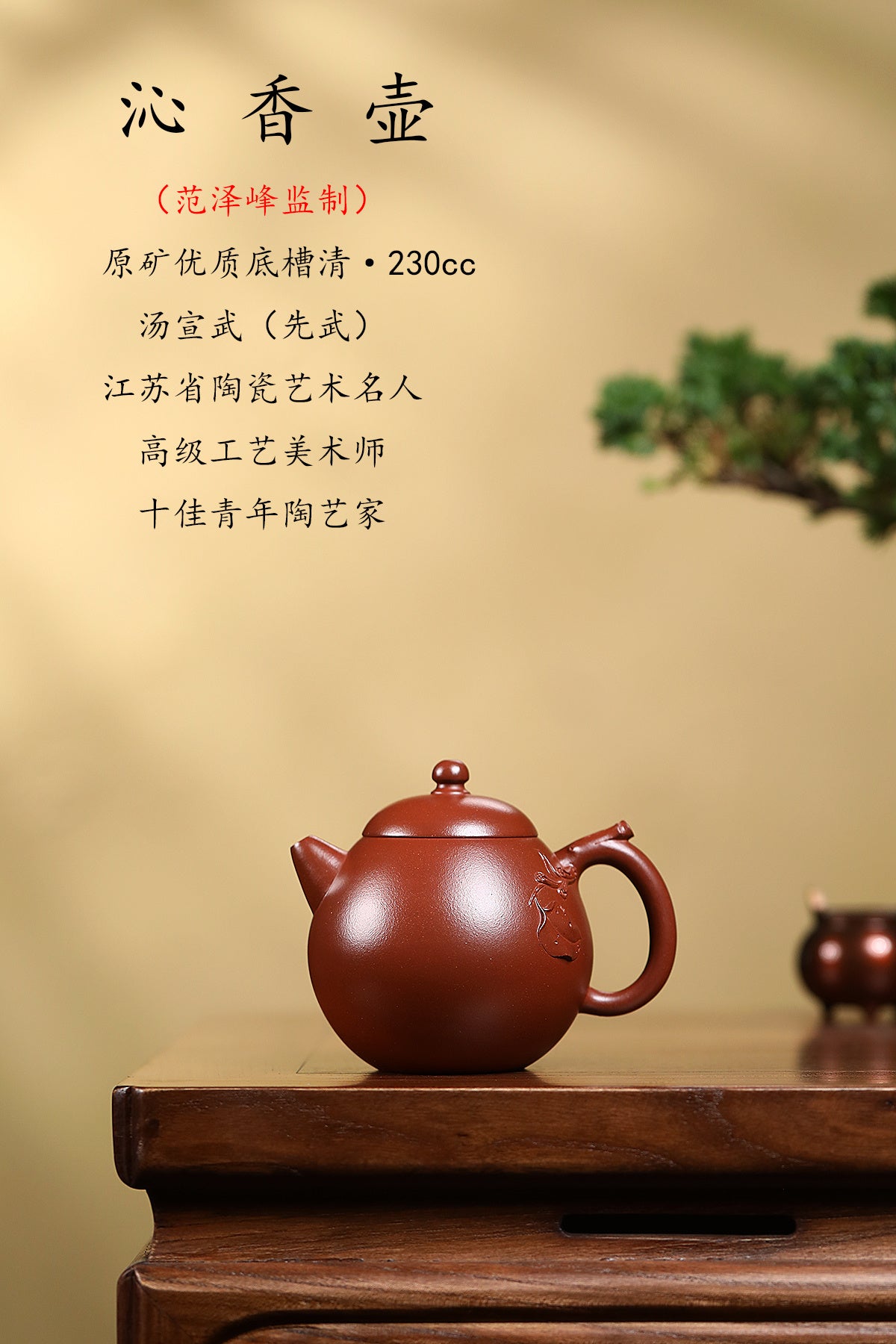 范泽锋大师夫人·省名人汤宣武原创《沁香壶》收藏级重器！  ——家藏原矿优质底槽清·230cc