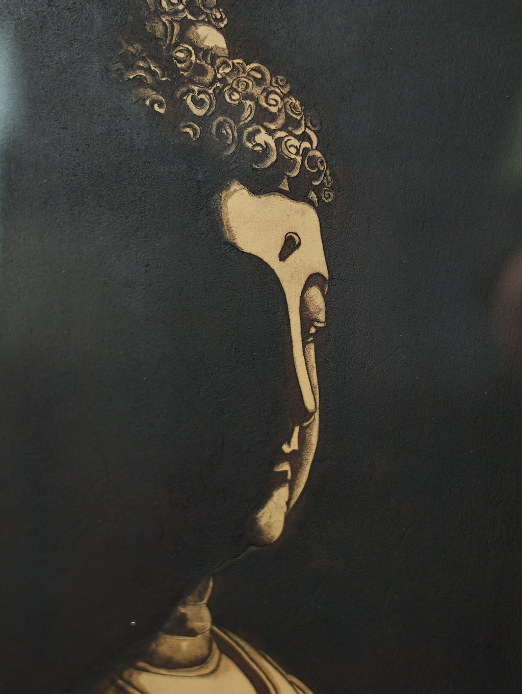 全手工恭刻紫砂陶板《佛祖》高级茶空间摆设，精品佳作！——著名紫砂陶刻名家·马世民·恭刻