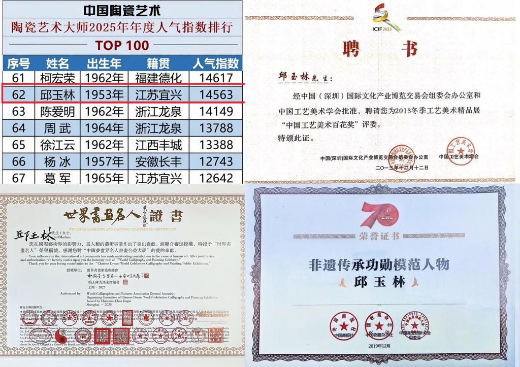 中国紫砂界荣誉之巅｜国大师邱玉林亲制《麟珑壶》——原矿优质底槽清350cc