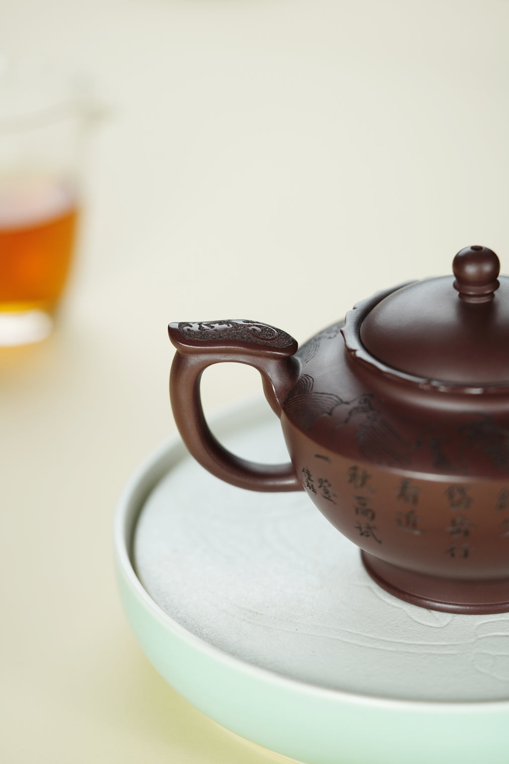 范大生嫡脉｜范秀芳制 范伟群装饰｜双省大师联诀紫砂臻品《碧帆壶》——原矿优质紫泥·380cc