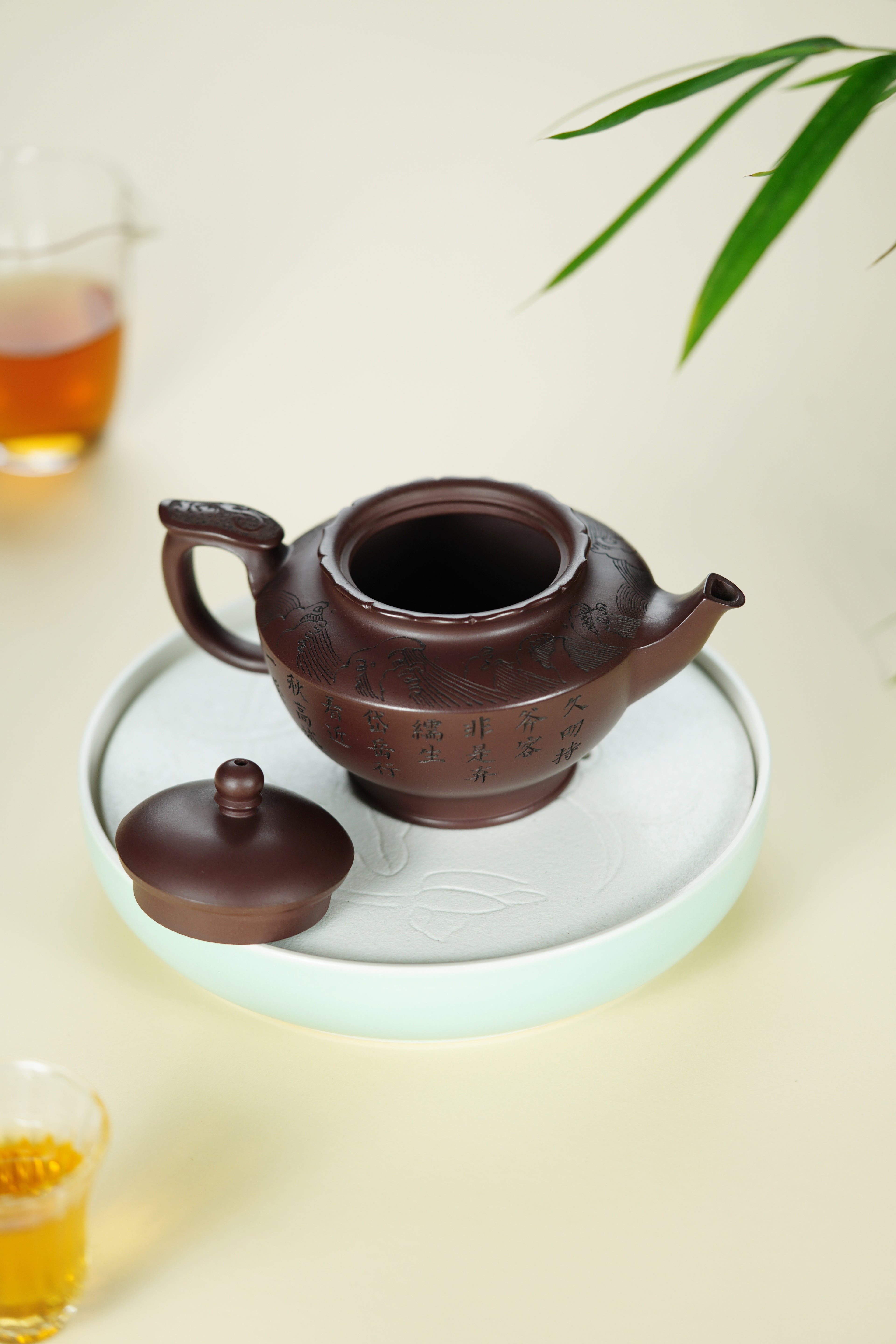 范大生嫡脉｜范秀芳制 范伟群装饰｜双省大师联诀紫砂臻品《碧帆壶》——原矿优质紫泥·380cc