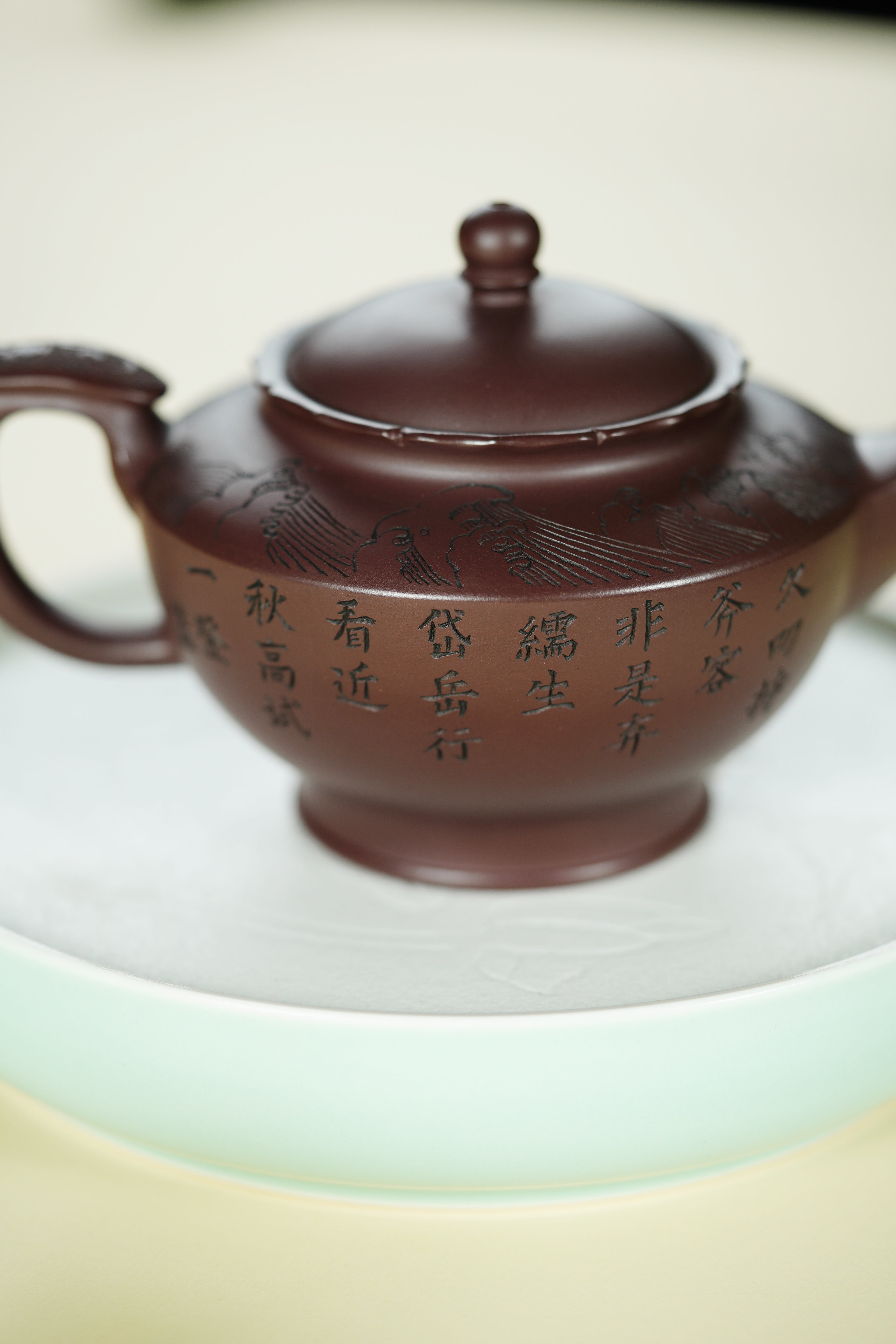 范大生嫡脉｜范秀芳制 范伟群装饰｜双省大师联诀紫砂臻品《碧帆壶》——原矿优质紫泥·380cc