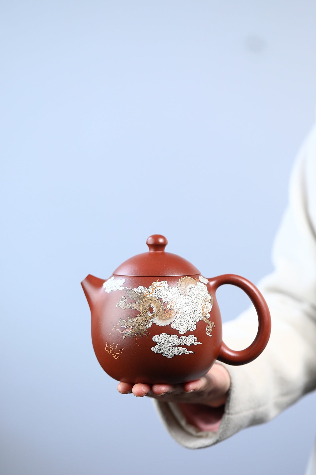 藏界稀缺 紫砂臻品&nbsp; 紫砂四小龙江建翔大师嫡传·杜益君巅峰佳作《龙蛋壶》——原矿优质底槽清老料·600cc