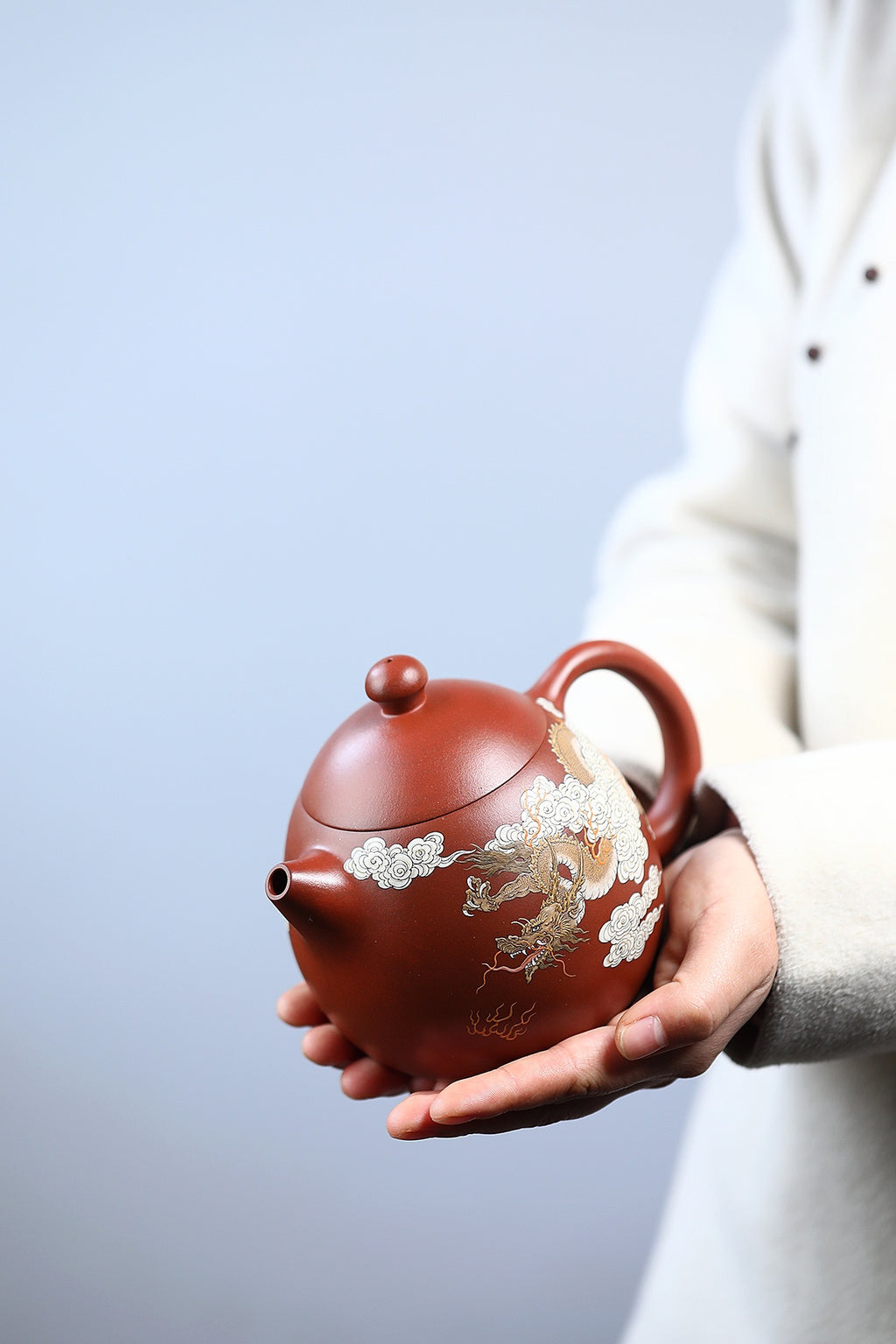 藏界稀缺 紫砂臻品&nbsp; 紫砂四小龙江建翔大师嫡传·杜益君巅峰佳作《龙蛋壶》——原矿优质底槽清老料·600cc