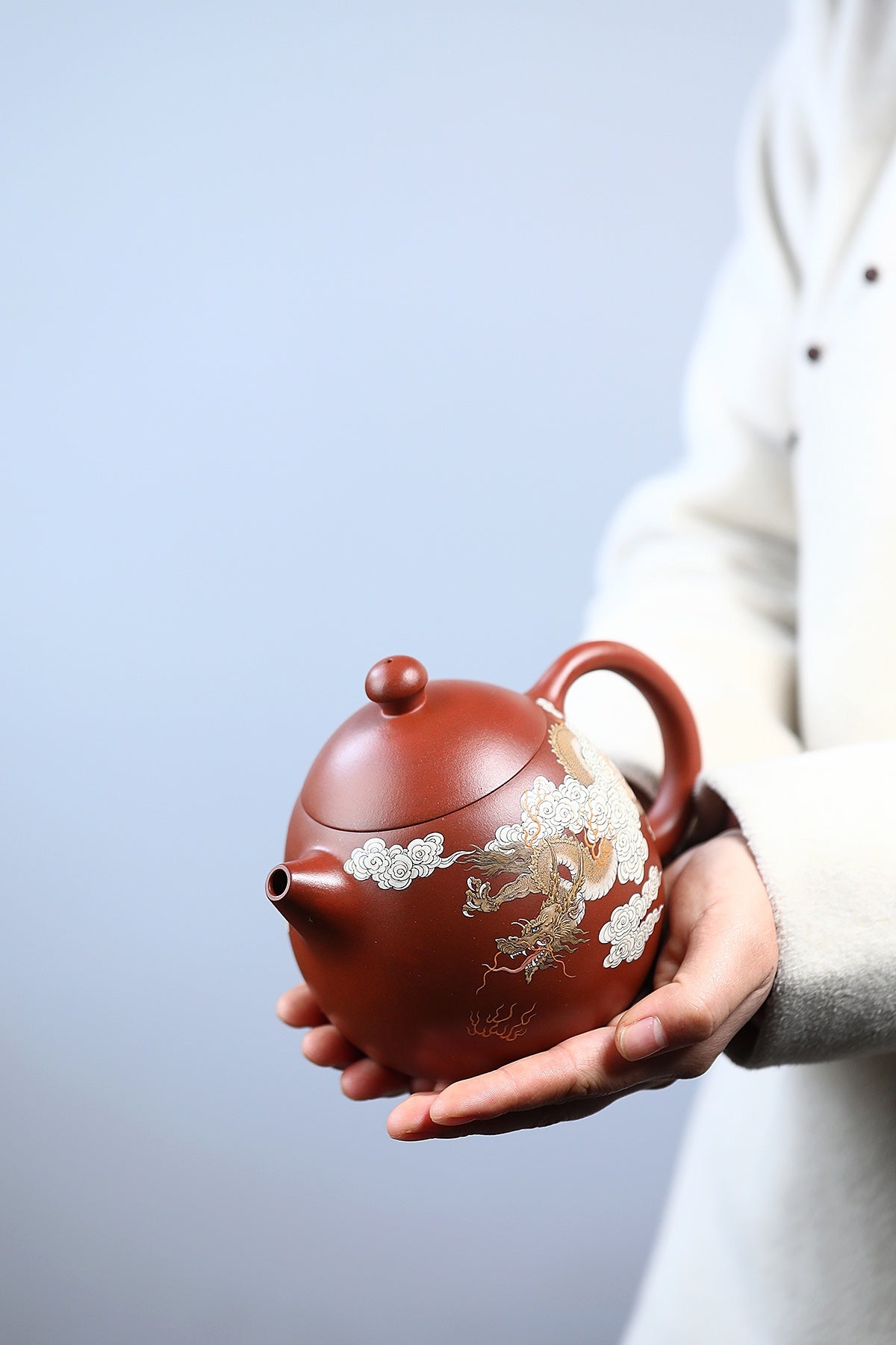 藏界稀缺 紫砂臻品&nbsp; 紫砂四小龙江建翔大师嫡传·杜益君巅峰佳作《龙蛋壶》——原矿优质底槽清老料·600cc