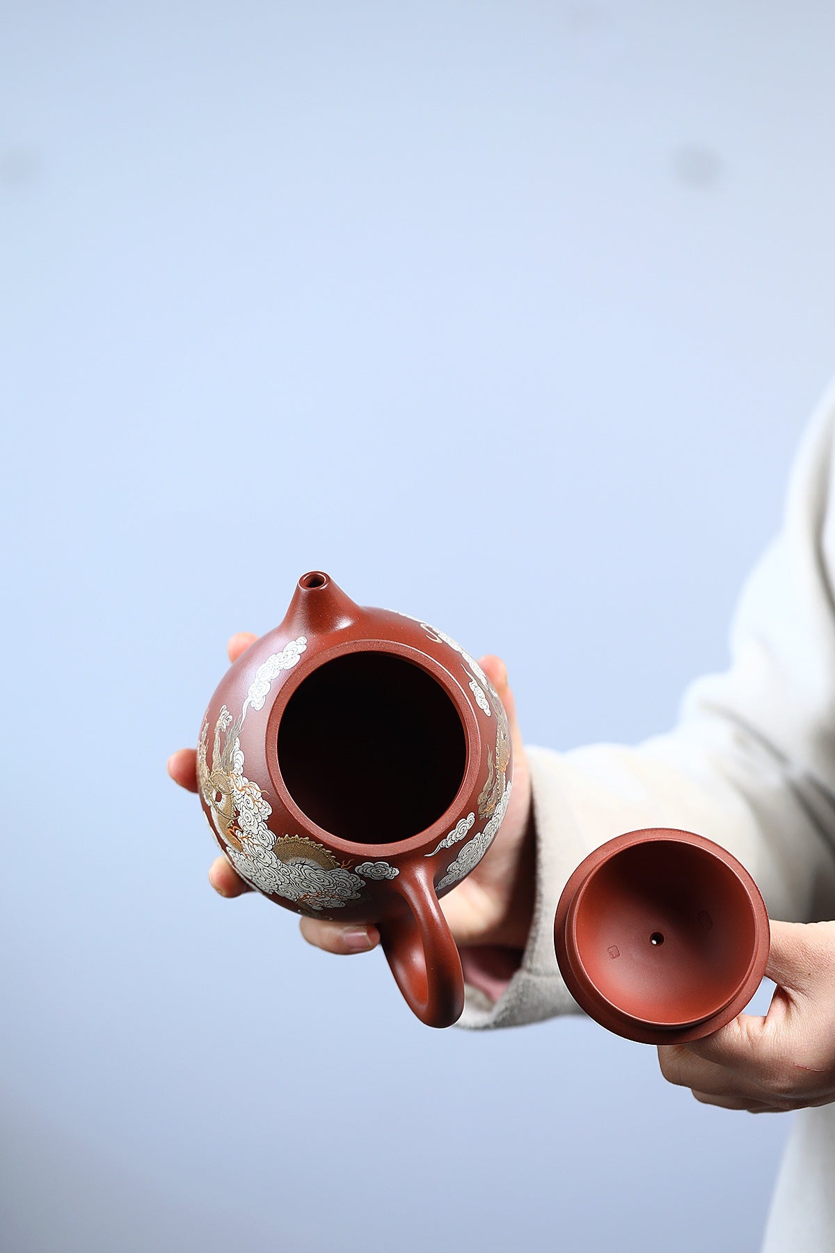 藏界稀缺 紫砂臻品&nbsp; 紫砂四小龙江建翔大师嫡传·杜益君巅峰佳作《龙蛋壶》——原矿优质底槽清老料·600cc