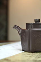 耿浩方器 礼藏双绝｜紫砂界80后方器巨匠巅峰臻品《明清家具窗壶》原矿优质老紫泥·330cc
