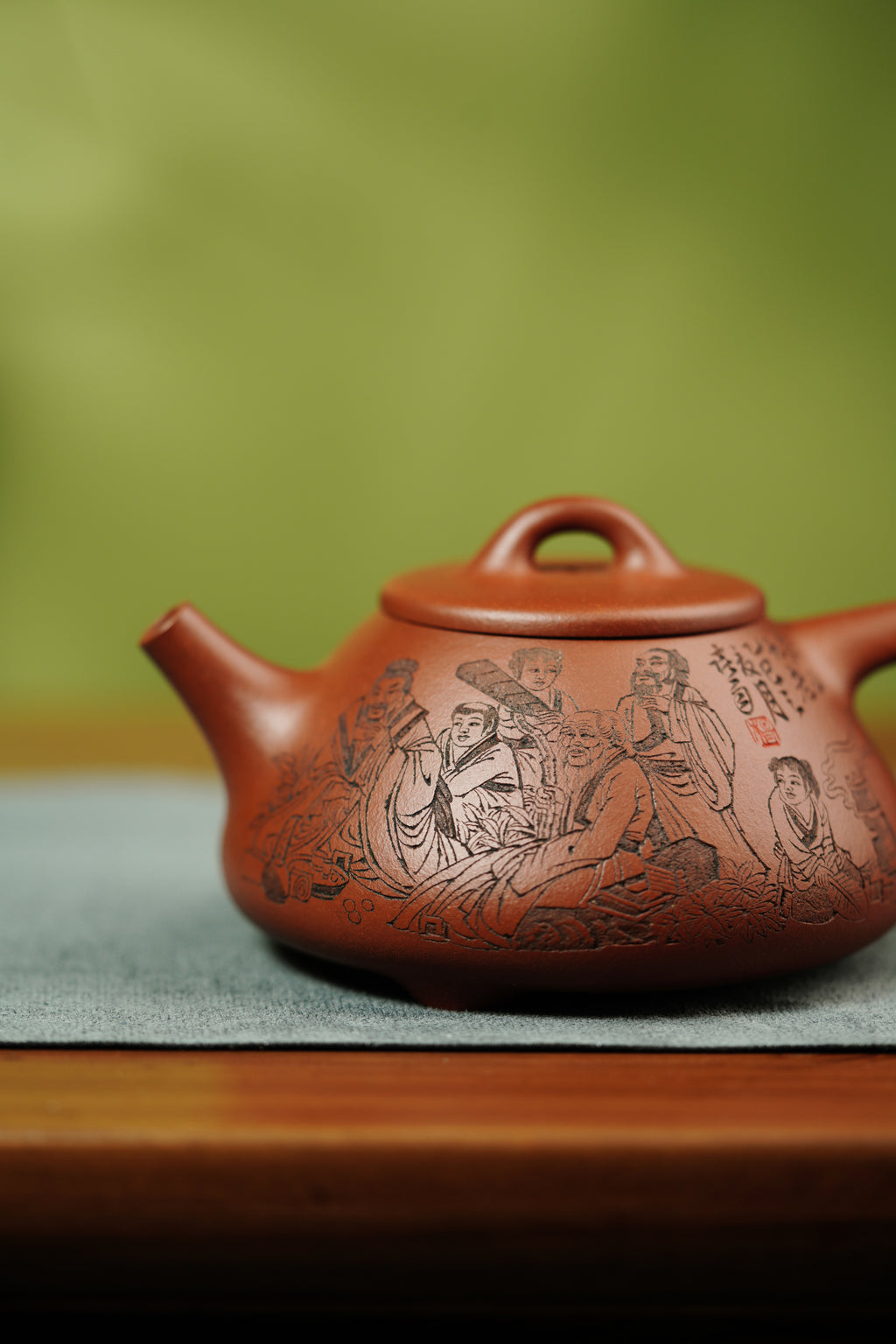 中华神刀·刻绘巅峰 杨喜雨大师陶刻巅峰臻品《子冶石瓢·香山九老》——原矿优质底槽清·400cc