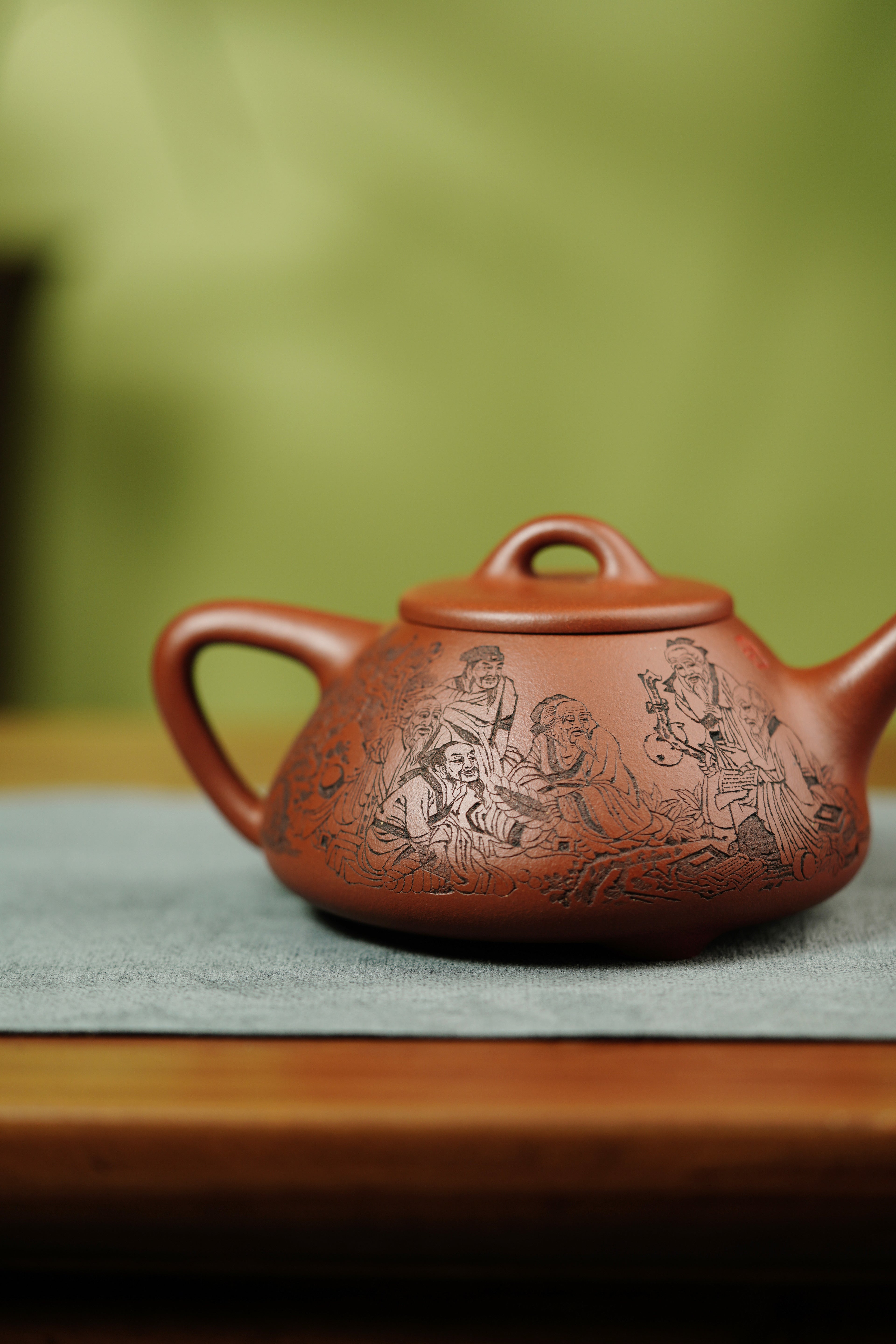 中华神刀·刻绘巅峰 杨喜雨大师陶刻巅峰臻品《子冶石瓢·香山九老》——原矿优质底槽清·400cc