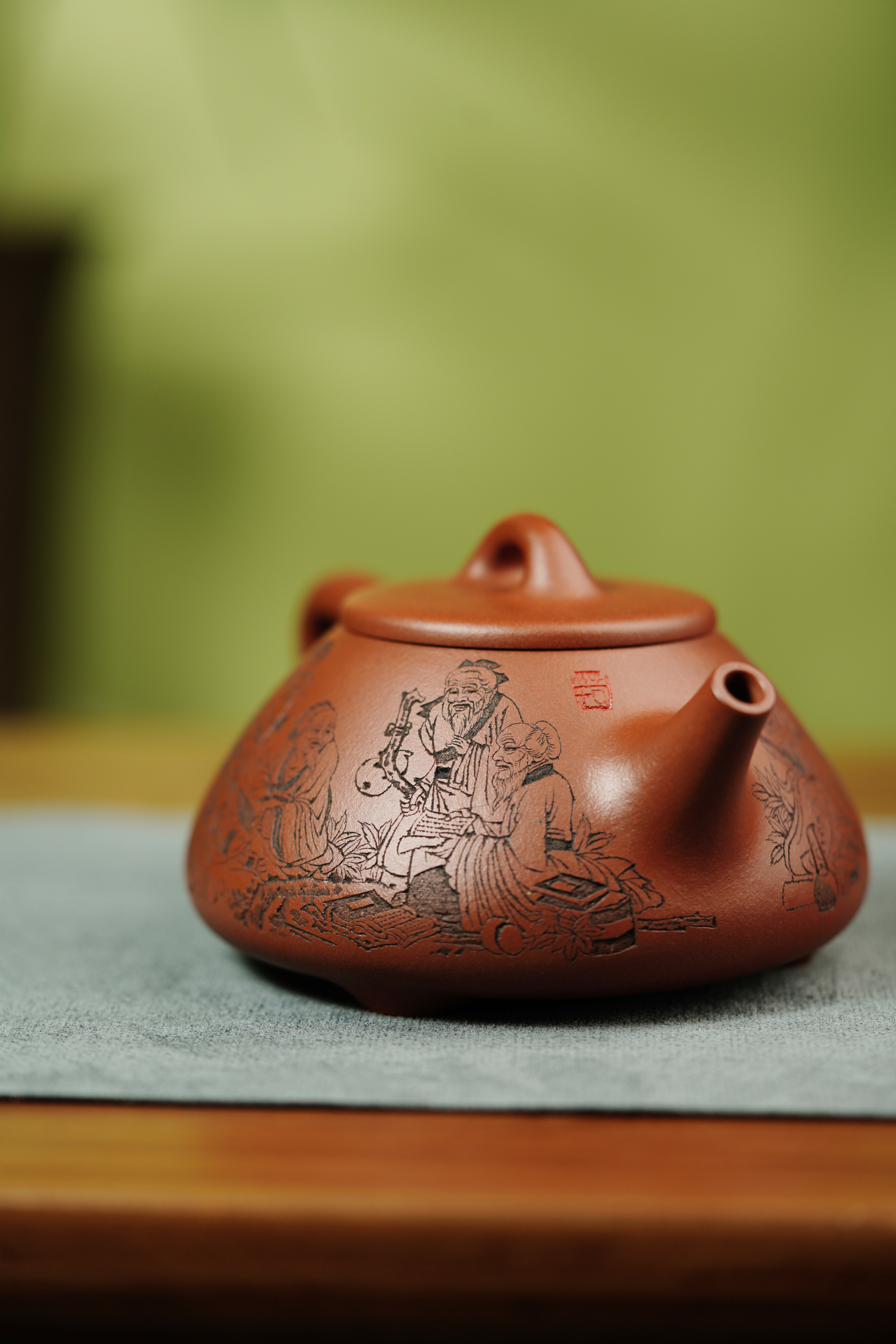 中华神刀·刻绘巅峰 杨喜雨大师陶刻巅峰臻品《子冶石瓢·香山九老》——原矿优质底槽清·400cc