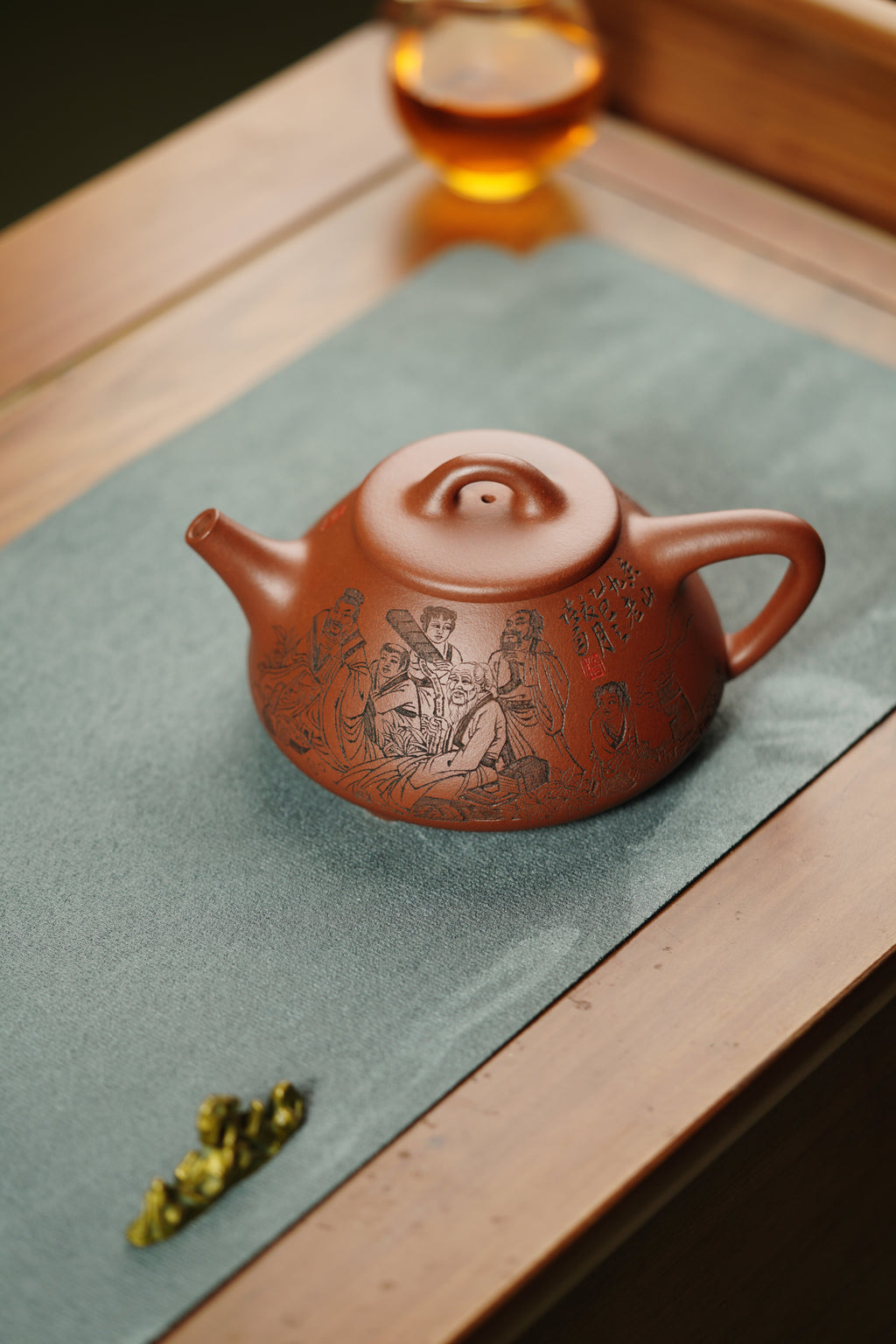 中华神刀·刻绘巅峰 杨喜雨大师陶刻巅峰臻品《子冶石瓢·香山九老》——原矿优质底槽清·400cc