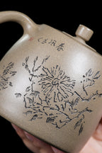 储立之大师传世典藏重器《高井栏壶》是礼藏双宜首选的高端艺术品！  ——原矿优质 蟹壳青·500cc