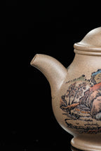紫砂界彩刻山水标杆·李峰大师｜恭王府馆藏臻品《潘壶》礼藏双绝传世重器！  ——原矿优质青段·320cc