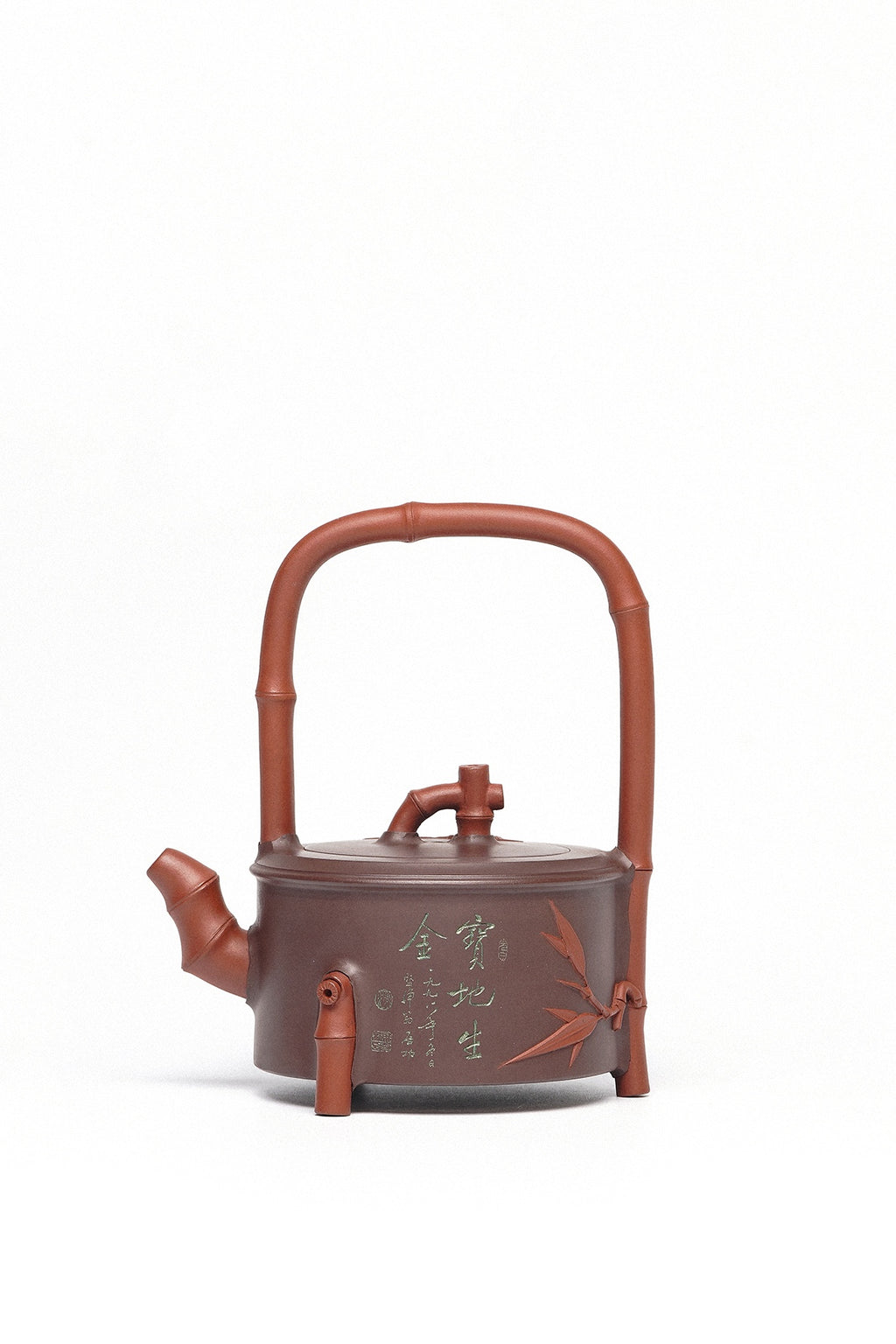 周建春大师扛鼎之作《竹段提梁壶》是收藏与礼赠皆宜的高端艺术品 ——原矿优质老紫泥双拼·400cc