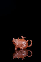 紫砂犀牛🦏壶《卧犀听羽》 ——原矿降坡泥·150cc ——实力派陶艺家·焦勇