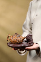 雕塑，壶承，招财进宝～家藏老紫泥 长：17cm、宽：14cm、高：6cm ——实力派陶艺家·范志春