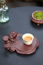 雕塑，壶承，招财进宝～家藏老紫泥 长：17cm、宽：14cm、高：6cm ——实力派陶艺家·范志春