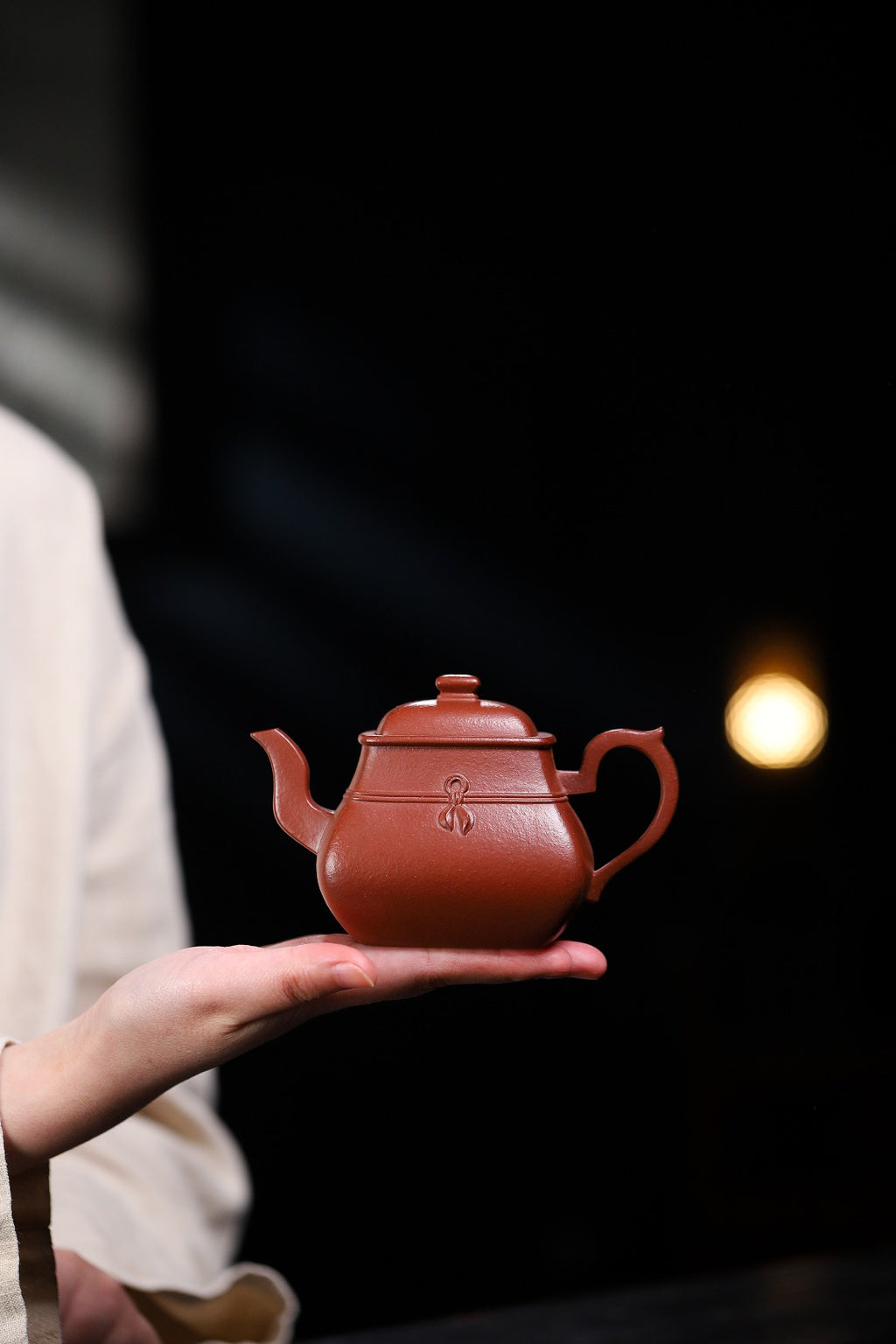 全手工【束带套组】 组合：一壶+一杯+一碟 泥料：原矿朱泥 容量：260cc