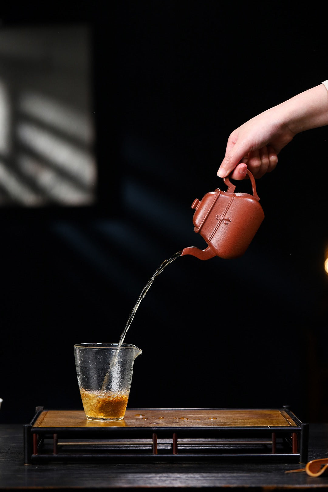 全手工【束带套组】 组合：一壶+一杯+一碟 泥料：原矿朱泥 容量：260cc